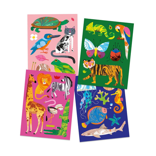 Papier marbré Djeco coloré