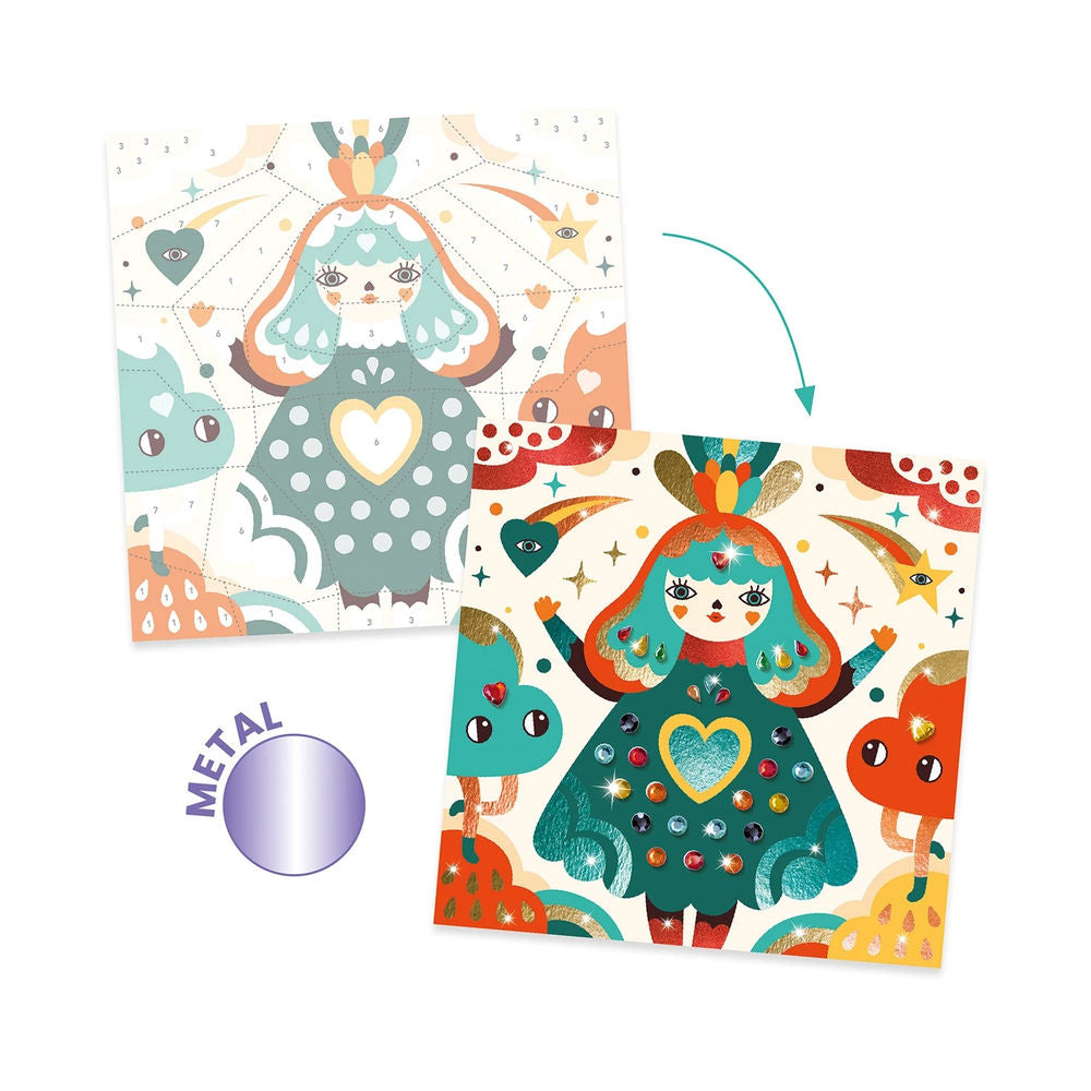 Djeco foil pictures glitter stones harmony