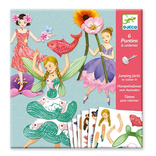 Djeco jumping jacks to color in fairies