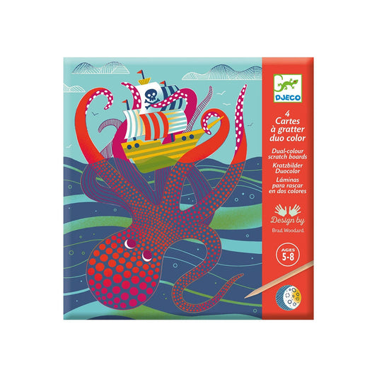 Djeco Scratch pictures two-coloured top bottom