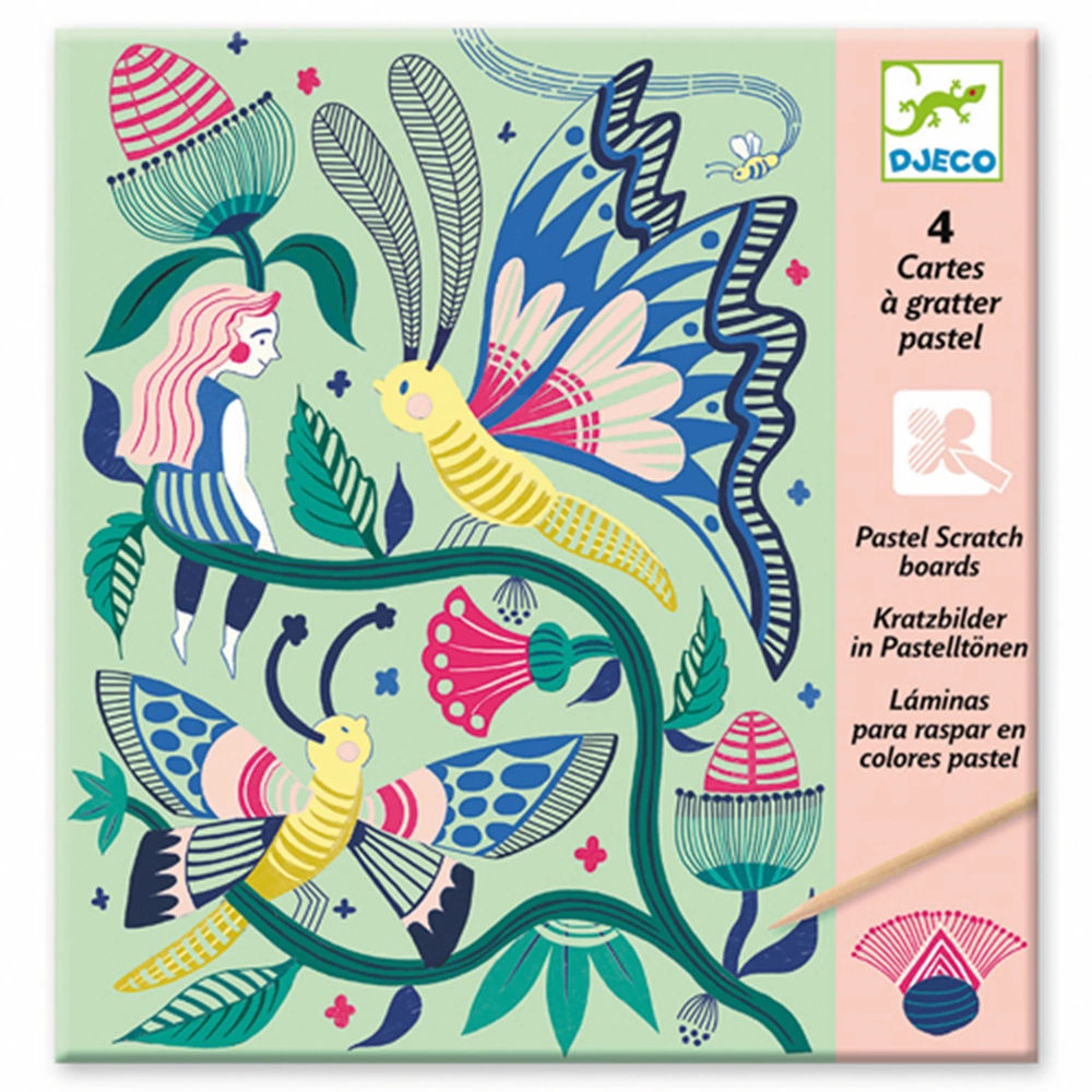 Djeco Scratch Pictures Fantasy Garden
