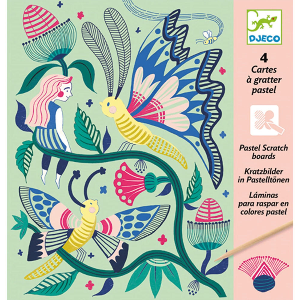 Djeco Scratch Pictures Fantasy Garden