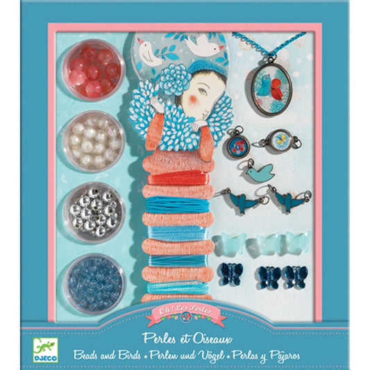 Sertie de perles Djeco avec oiseaux