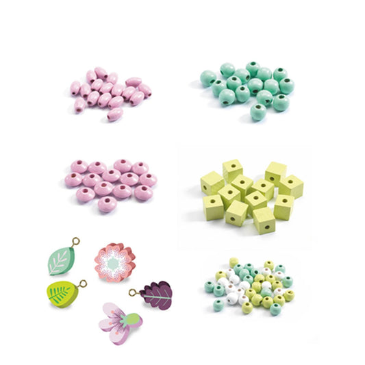 Djeco perles en bois fleurs