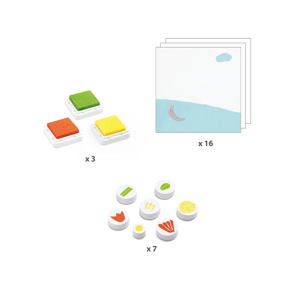 Djeco set de tampons fleurs