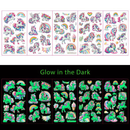 Glow in the Dark Tattoos Einhorn