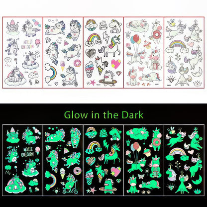 Glow in the Dark Tattoos Einhorn Love