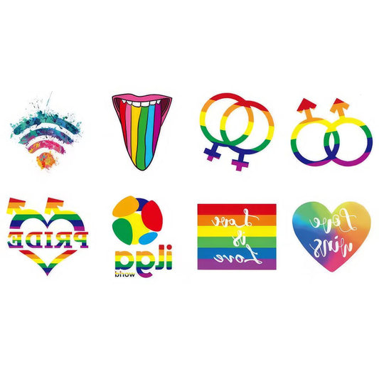LGBTQ Pride Love Tattoos, 8er-Set
