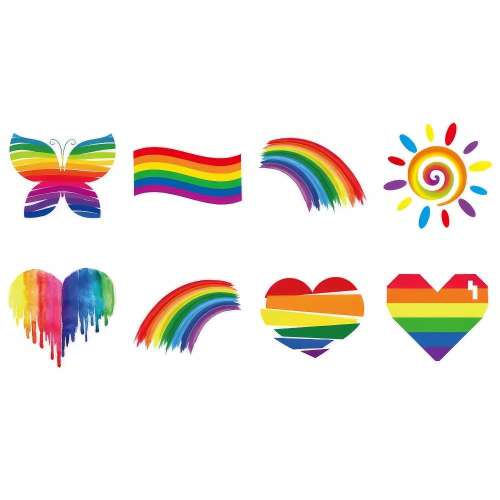 Rainbow Style Tattoos, 8er-Set