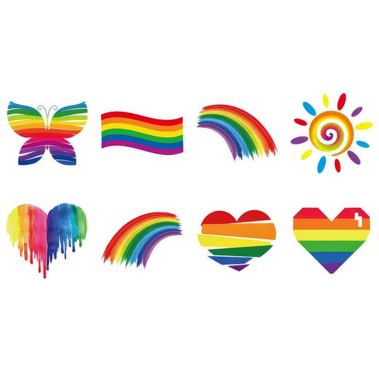 Rainbow Style Tattoos, 8er-Set